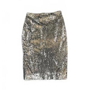 NWT Express Silver Sequin Women's Fitted Pencil Skirt - Size 0